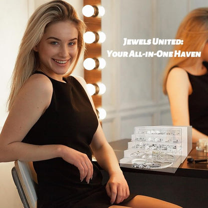 Clear Acrylic Jewelry Storage Box, Earring Jewelry Organizer with 5 Drawers, 5-Layer Jewelry Box for Women, Earrings Display 