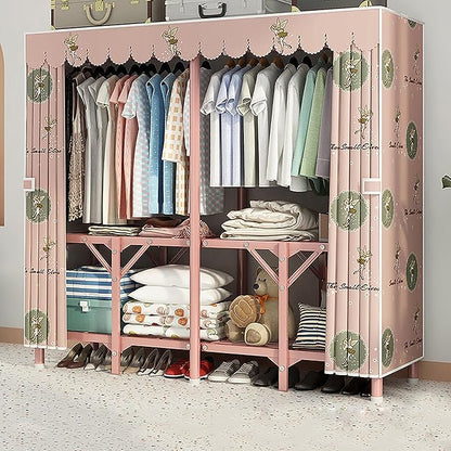 Portable Wardrobe Closet For Hanging Clothes, Installation-free Wardrobe, One-piece Folding Design,closet Organizer System,wa