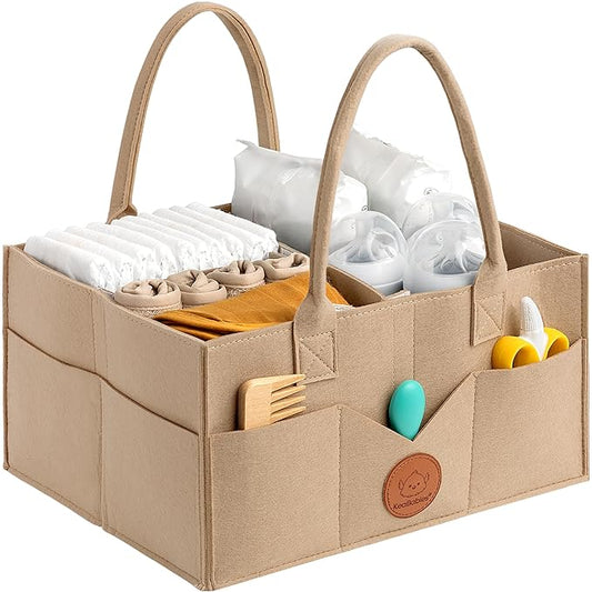 KeaBabies Baby Diaper Caddy Organizer with Handle - Portable Baby Car Organizers and Storage for Nursery, Changing Table, Lar
