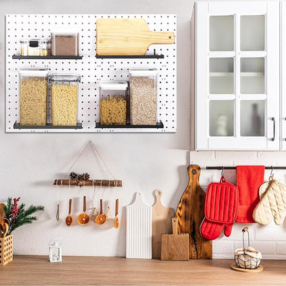 Lineshading 4 Pcs Pegboard Shelves, 12 x 5 Inch Metal Shelf Brackets Pegboard Tray Accessories Wall Organizer for Craft Room 