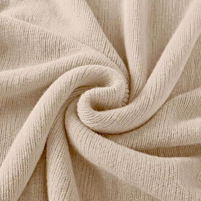 Homiest Decorative Knitted Throw Blanket with Fringe, Lightweight Acrylic Knit, Soft & Cozy Tassel Blanket for Couch, Sofa, B