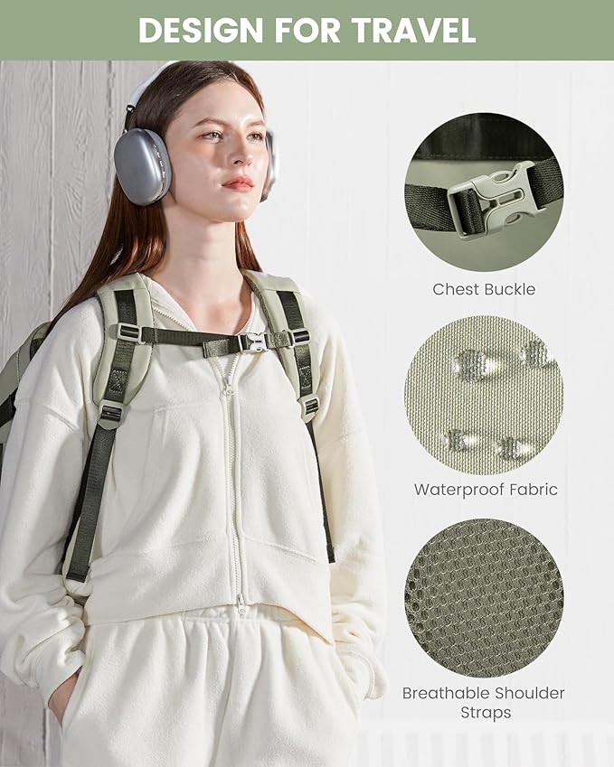 LOVEVOOK Travel Backpack for Women & Men - 17.3 Inch Carry On Backpack & Personal Item Backpack for Airlines, Spacious and Du