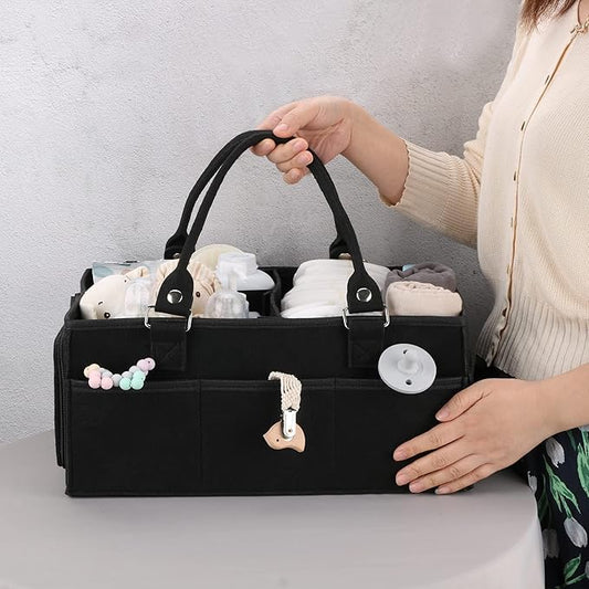 XUANGUO Baby Diaper Caddy Organizer for Girl Boy Large Nursery Storage Bin Basket Portable Holder Tote Bag for Changing Table