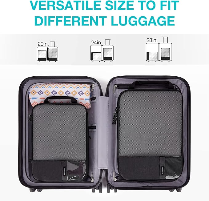 BAGSMART 6 Set /4 Set/2 Set Compression Packing Cubes for Travel, Lightweight Luggage Organizer Bags, Durable Space Saver Bag