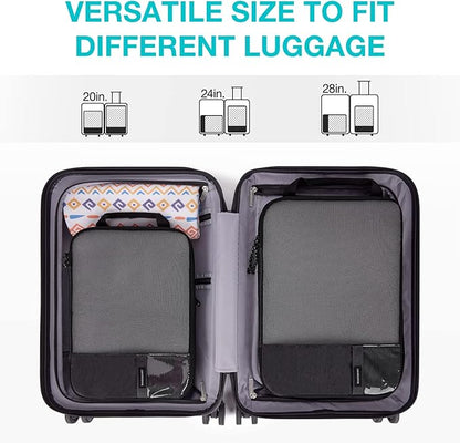 BAGSMART 6 Set /4 Set/2 Set Compression Packing Cubes for Travel, Lightweight Luggage Organizer Bags, Durable Space Saver Bag