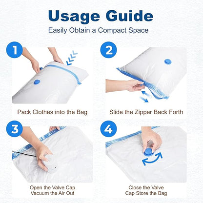 HOUSE DAY 10 Small Vacuum Seal Bags For Clothing Travel, 80% Space Saving Travel Vacuum Bags with Electric Pump, Vacuum Stora