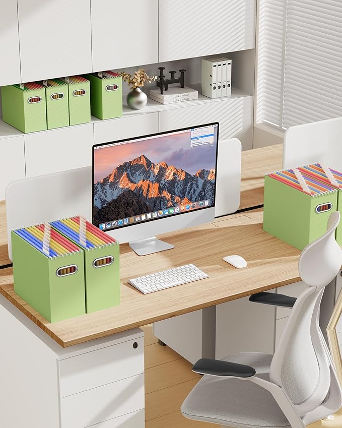 Oterri Cardboard File Organizer Box for Hanging File Folders Letter Size,File Box for Computer Desk,File Cabinet,Working Home