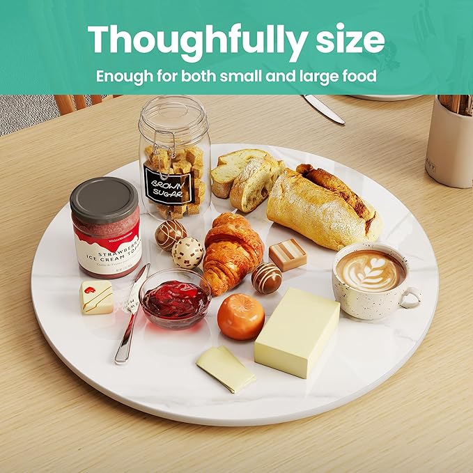 31.5" Lazy Susan Turntable – 360° Sinteredstone Silent Anti-Slip Turntable, Table Top Centerpiece for Kitchen, Pantry, Spice 