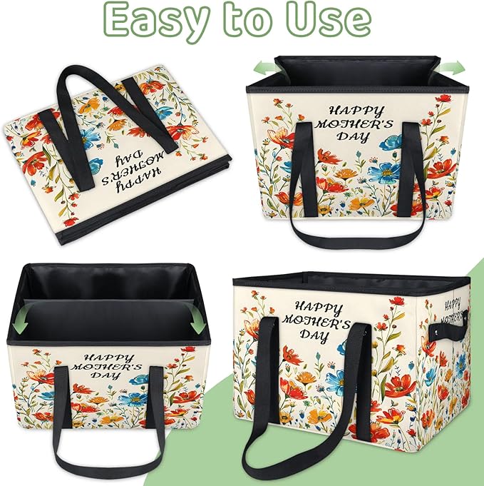 Reusable Grocery Bags Heavy Duty Shopping Bags Foldable Large Tote Bags with Long Handles & Hard Bottom
