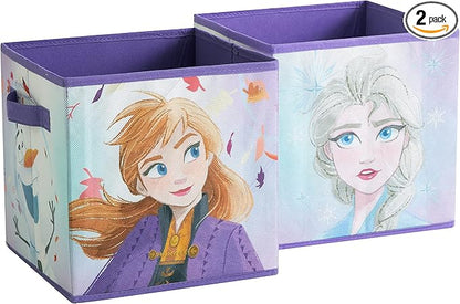 Polycanvas Disney Frozen 2 Collapsible Storage Cubes, Set of 2, 10"x10"