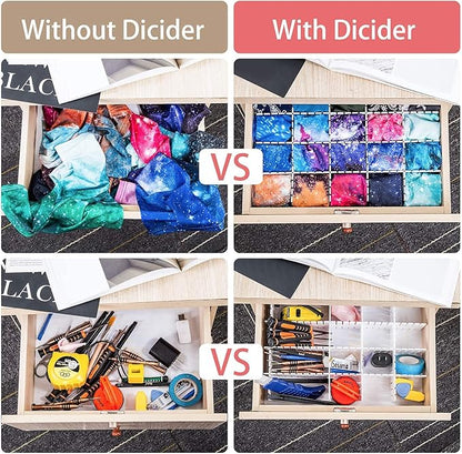 40Pcs Drawer Dividers, Adjustable Drawer Organizer for Socks, Underwear, Makeup, Can Help Tidy Kitchen, Bedroom, Dresser Whit