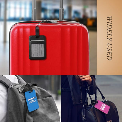 Frienda 8 Pieces Sublimation Luggage Tags Bulk PU Leather Name Label Blank Suitcase Heat Transfer Bag Card Business ID Card H