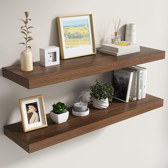 Dreamland 40 Inch Floating Shelves for Wall,8 Inch Deep Floating Shelves,40" W x 8" D Wall Shelves for Bedroom,Living Room, K