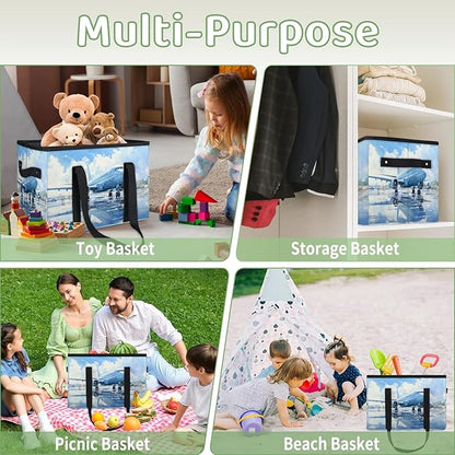 Reusable Grocery Bags Heavy Duty Shopping Bags Foldable Large Tote Bags with Long Handles & Hard Bottom