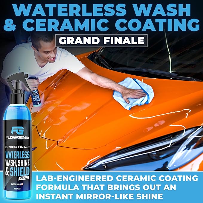 Grand Slam 4-Pack Includes Waterless Car Wash Spray + Instant Car Scratch Remover Repair + Streak Free Window and Glass Clean
