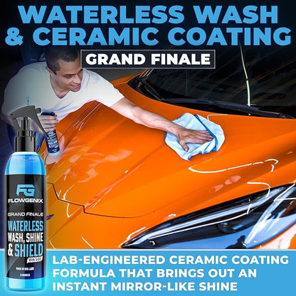 Grand Slam 4-Pack Includes Waterless Car Wash Spray + Instant Car Scratch Remover Repair + Streak Free Window and Glass Clean