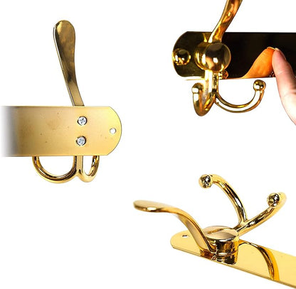 Dseap Coat Rack Wall Mounted - 5 Tri Hooks, Heavy Duty, Stainless Steel, Metal Coat Hook Rail for Coat Hat Towel Purse Robes 
