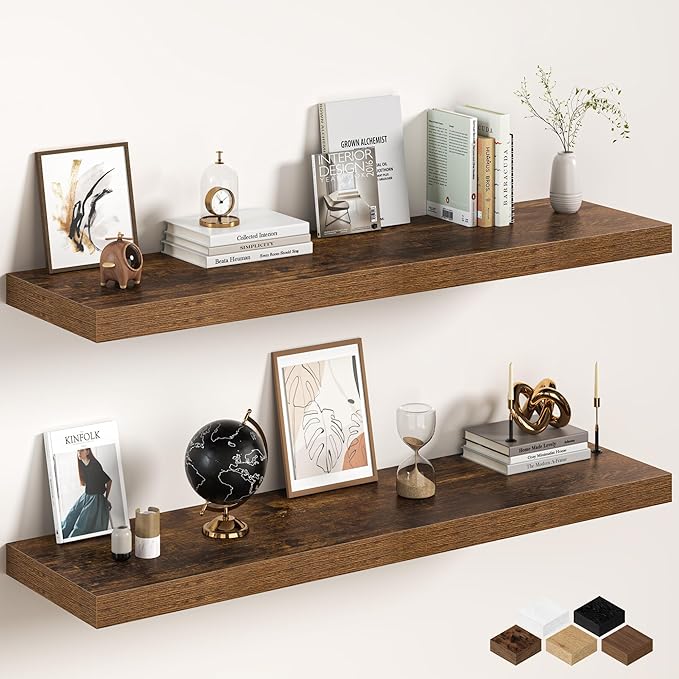Floating Shelves 55Inch Long, 12 Inch Deep Floating Shelves for Wall, 55 x 12 Large Floating Shelf for Fireplace Mantel, 2" T