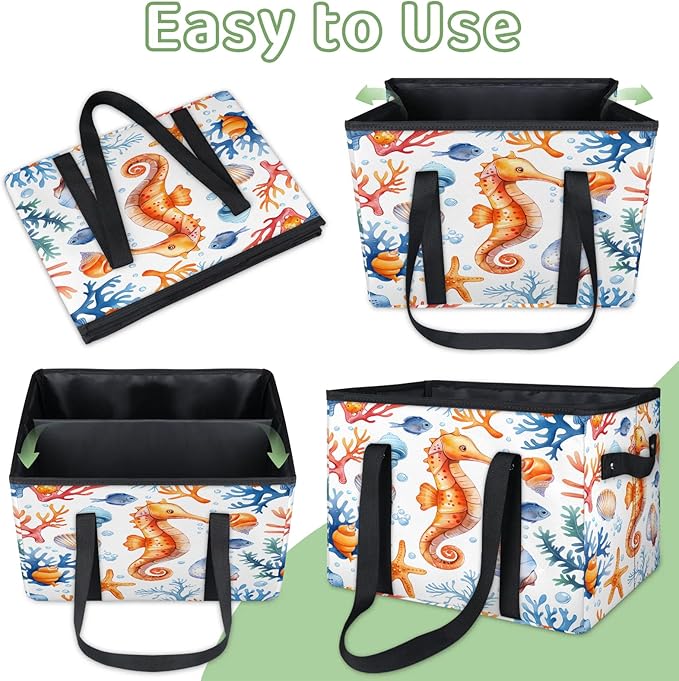 Reusable Grocery Bag, Foldable Large Shopping Tote Bag for Groceries Kitchen Picnic Car Trunk