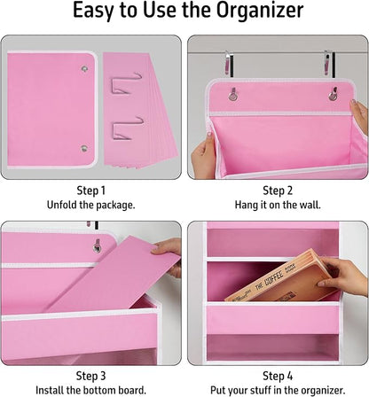 TYMENSH Over Door Organizer with 5 Large Pockets, Heavy Duty Hanging Organizer Storage, Closet Bathroom Nursery Bedroom Dorm,