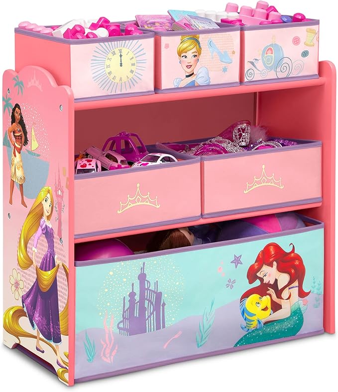 Delta Children Design & Store 6 Bin Toy Storage Organizer, Disney Princess