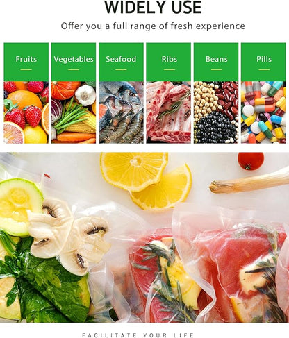 Syntus Vacuum Sealer Bags, 4 Pack 2 Roll 11" x 20' and 2 Roll 8" x 20' Commercial Grade BPA Free Bag Rolls, Food Vac Bags for