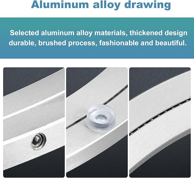 MECCANIXITY Aluminum Lazy Susan 20 Inch Turntable Ring Large Bearing Metal Rotating Turntable Bearings Swivel Plate Hardware 