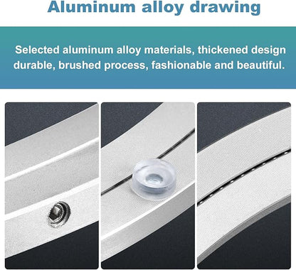 MECCANIXITY Aluminum Lazy Susan 20 Inch Turntable Ring Large Bearing Metal Rotating Turntable Bearings Swivel Plate Hardware 