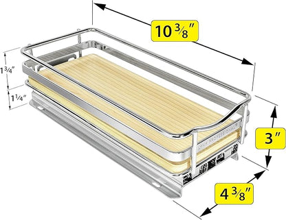LYNK PROFESSIONAL® Élite™ Pull Out Spice Organization for Cabinets - 4-3/8 inch Wide – Spice Rack for Inside Cabinets – Wood/