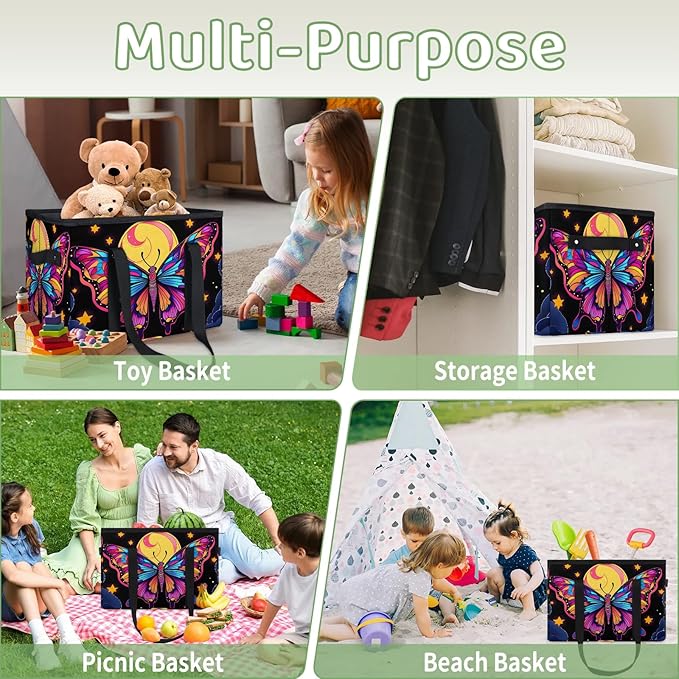Reusable Grocery Bags Heavy Duty Shopping Bags Foldable Large Tote Bags with Long Handles & Hard Bottom