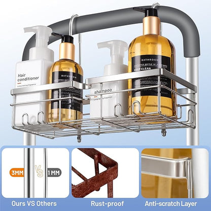 YUOROS Shower Caddy Hanging, 304 Stainless Steel Shower Organizer Rack for Shower Chair Bench for Elderly Seniors Disabled Ha