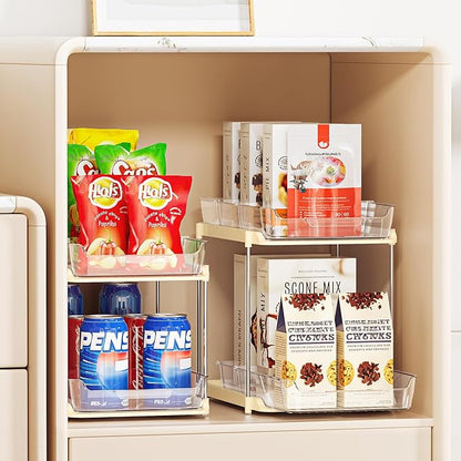 Delamu 2-Tier Multi-Purpose Bathroom Under Sink Organizers and Storage, Stackable Kitchen Pantry Organization, Pull Out Medic