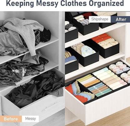DIMJ Drawer Organizer Clothes Storage - 18 Pack Baby Dresser Organizer for Nursery, Foldable Drawer Dividers for Bedroom Clos