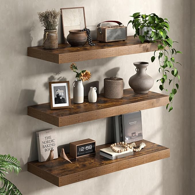 Floating Shelves 55Inch Long, 12 Inch Deep Floating Shelves for Wall, 55 x 12 Large Floating Shelf for Fireplace Mantel, 2" T