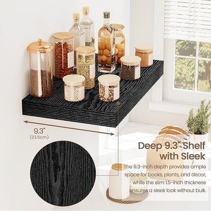 Vivelove Floating Shelves 16 Inch, Wall Shelves Over Toilet with Invisible Brackets for Bathroom Living Room Kitchen Bedroom 