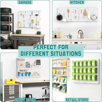 EVERHANGER Metal Pegboard Panels, Heavy Duty Pegboard Wall Organizer, Garage Wall Panels, Tool Storage Organization, 12"X16",