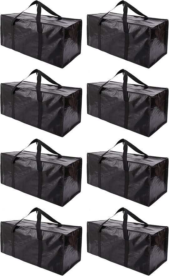 PANDA JOYS Extra Large Moving Bags with Zippers & Carrying Handles, Heavy-Duty Storage Tote for Space Saving Moving Storage, 