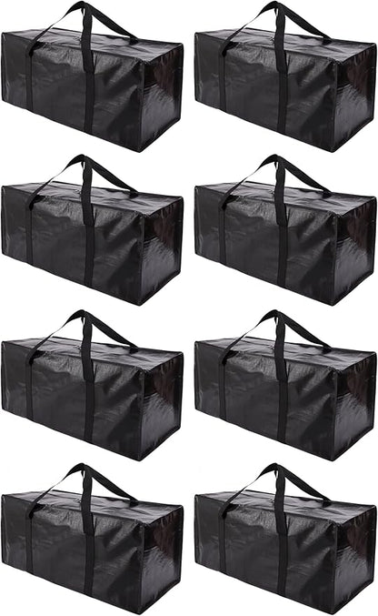 PANDA JOYS Extra Large Moving Bags with Zippers & Carrying Handles, Heavy-Duty Storage Tote for Space Saving Moving Storage, 