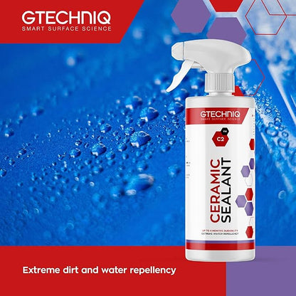 Gtechniq C2 Ceramic Sealant for Cars 1L | Quick Spray-On Paint Protection, Hydrophobic Barrier Repels Dirt & Water, Long-Last