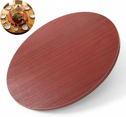 28" Walnut Wood Lazy Susan for Table Top, Large Turntable Rotating Serving Tray for Counter Top Solid Wooden Round Lazy Susan