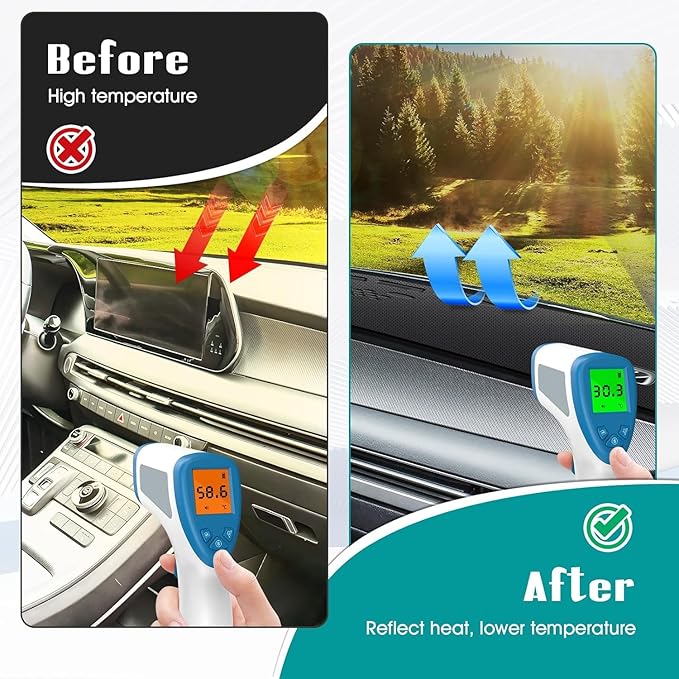 FIILINES Dash Cover Fit for 2020-2025 Hyundai Palisade with HUD Accessories Sunshade Non-Slip Mesh Dash Cover for Palisade Ac