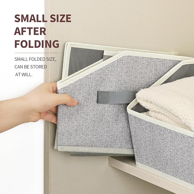 Homsorout Trapezoid Closet Shelf Organizer - Large Baskets for Organizing, Storage Baskets for Shelves, Cubbies Storage Bins 