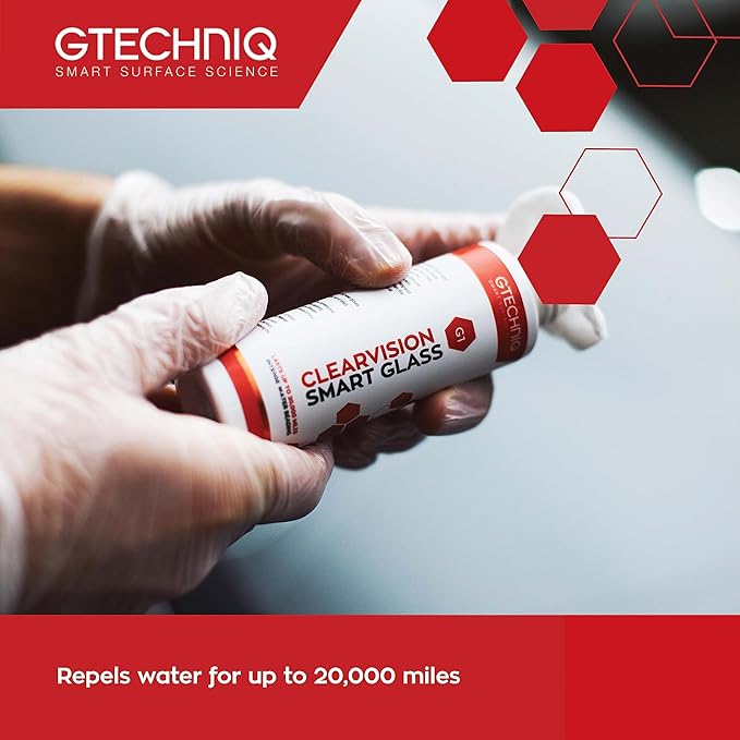 Gtechniq G1 Smart Glass Water Repellent Spray 100ml | Glass Coating, Repels Rain and Dirt, Improves Visibility, Long-Lasting 