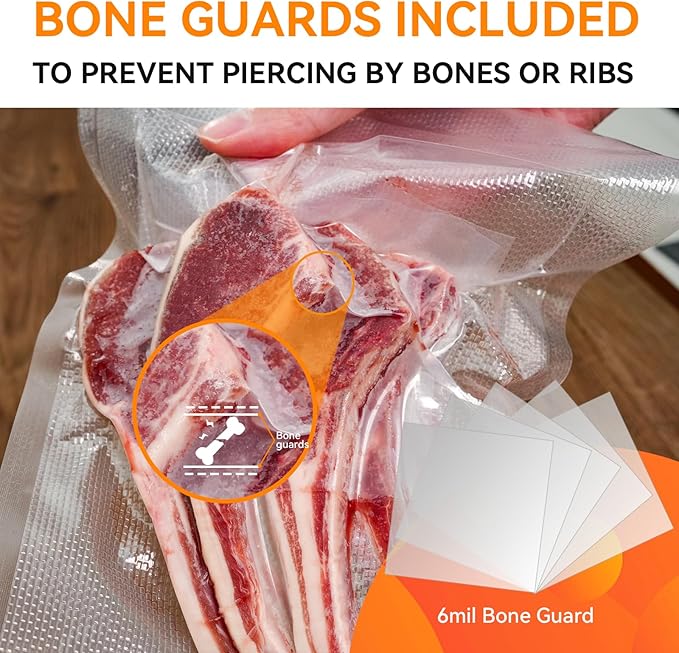 Wevac Vacuum Sealer Bags 11x16' Rolls 6 pack for Food Saver, Seal a Meal, Weston. Commercial Grade, BPA Free, Heavy Duty, Gre