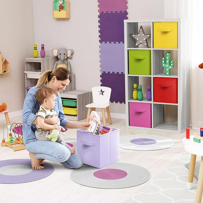 Sorbus Fabric Storage Cubes - 8 Foldable Storage Bins for Organizing Pantry, Cubbies, Toy Box - Clothes Storage & Closet Orga