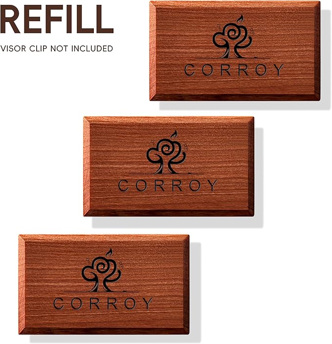 Car Air Freshener Natural Essential Oil Scent, Odor Eliminator and Purifier, Vent Clip Air Freshener for Car (Refill - 3 Pack
