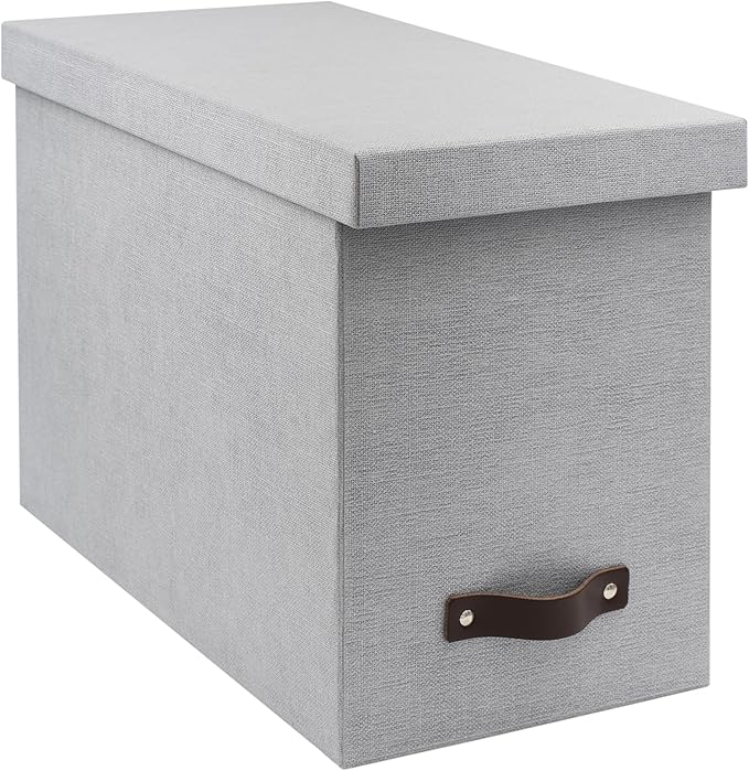 Bigso John Desktop File Box - Storage Solution and Document Organizer for Important Paperwork - Durable Hanging File Box with
