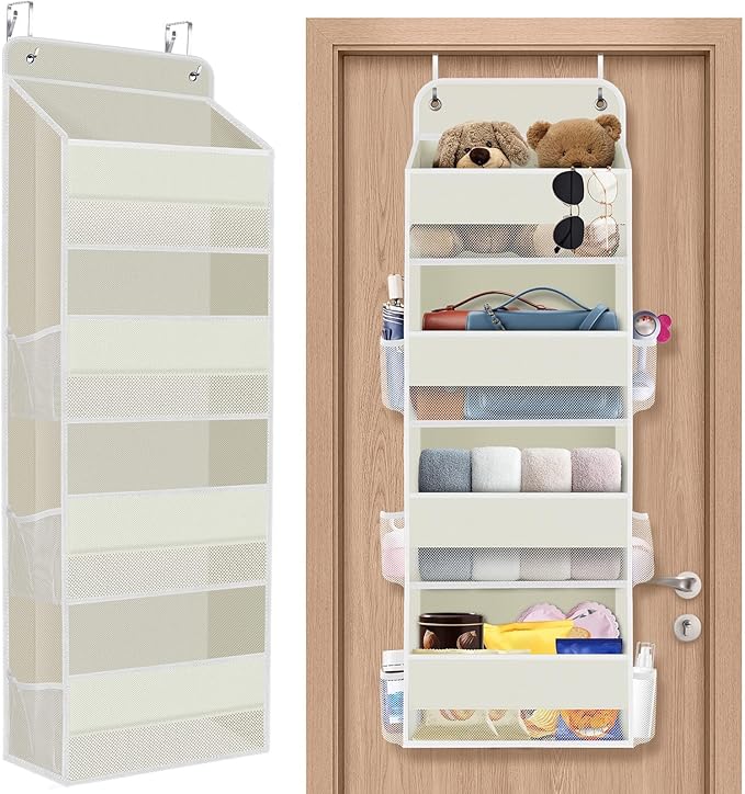 SpaceHacks 1 Pack Over The Door Organizer, Hanging Storage Organizer with Clear Window, 40lb Ultra Sturdy Large Capacity Room