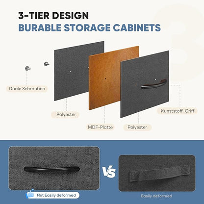 DUMOS Dresser for Bedroom, Dressers & Chests of Drawers Dresser Organizer, Wood Top Table Furniture with 9 Fabric Storage Tow