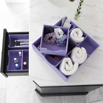 Household Essentials 2-Pack of Drawer Organizers, Sturdy Chipboard With Soft Polyester Cover, Handy and Fashionable Organizat